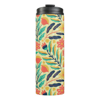 Nature Foliage: Blumenmuster nahtlos Muster. Thermosbecher