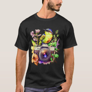 Nature Fotografy Liebe Blume und Vögel Watch C T-Shirt