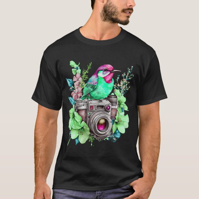 Nature Fotografy Liebe Blume und Vögel Watch C T-Shirt (Vorderseite)