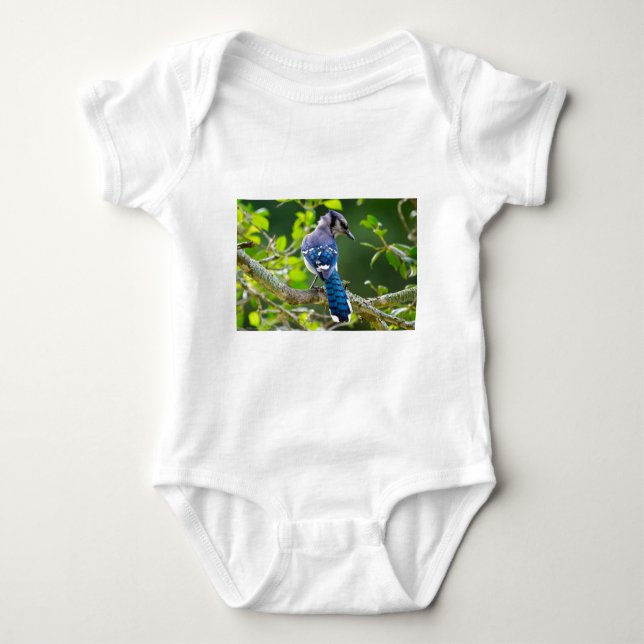 Nature Fotografy Shy Blue Jay Apparel Geschenke Baby Strampler (Vorderseite)