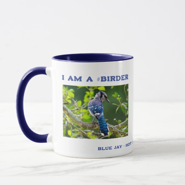 Nature Fotografy Shy Blue Jay Vogelbeobachter Tasse (Links)