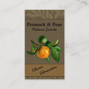 Nature Fruit Foto Custom Template Vintag Floral Visitenkarte