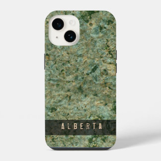 Nature Geology Green Rock Texture Individuelle Nam iPhone 14 Hülle