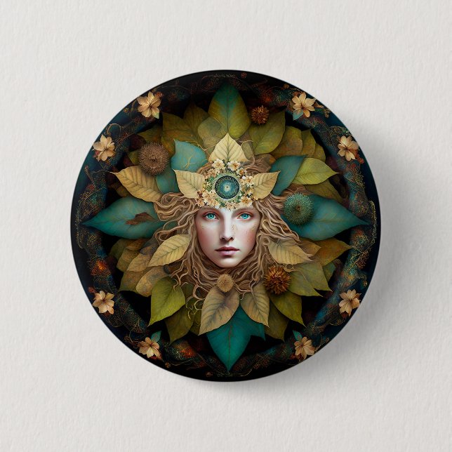 Nature Goddess Mandala Button (Vorderseite)