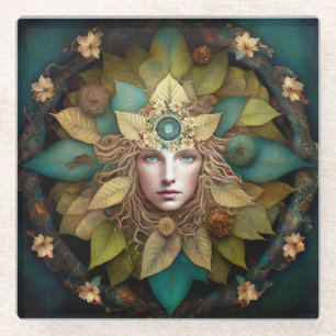 Nature Goddess Mandala Glasuntersetzer