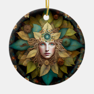 Nature Goddess Mandala Keramik Ornament