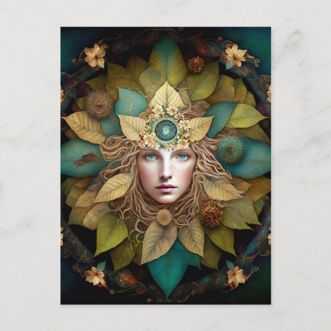 Nature Goddess Mandala Postkarte (Vorderseite)