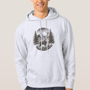 Nature GRAYS Deer Scene Ai Art Modern Hoodie