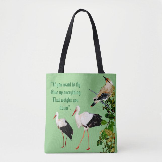 Nature Green Verlasse Storks Water Birds Monogramm (Vorderseite)