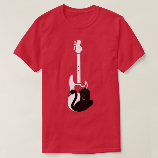 Nature Guitar swan black white T-Shirt (Design vorne)