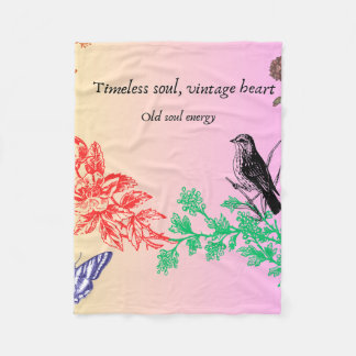 Nature Harmony Blanket – Birds, Trees & Butterfly Fleecedecke