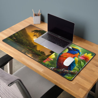 Nature Harmony Desk Mat: Bird & Sunshine. Schreibtischunterlage