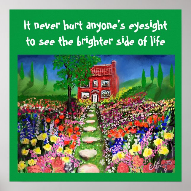 Nature Hütte W/ Beautiful Cool Gardens Template Poster (Vorne)