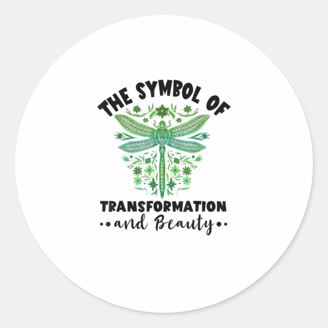 Nature Insect Dragonflies Transformation Beauty Dr Runder Aufkleber (Vorderseite)