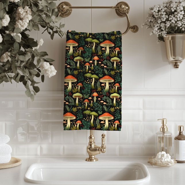 Nature-Inspired Bath Towel Mushrooms & Moss Art Badhandtuch Set (Nature-Inspired Bath Towel Mushrooms & Moss Art)