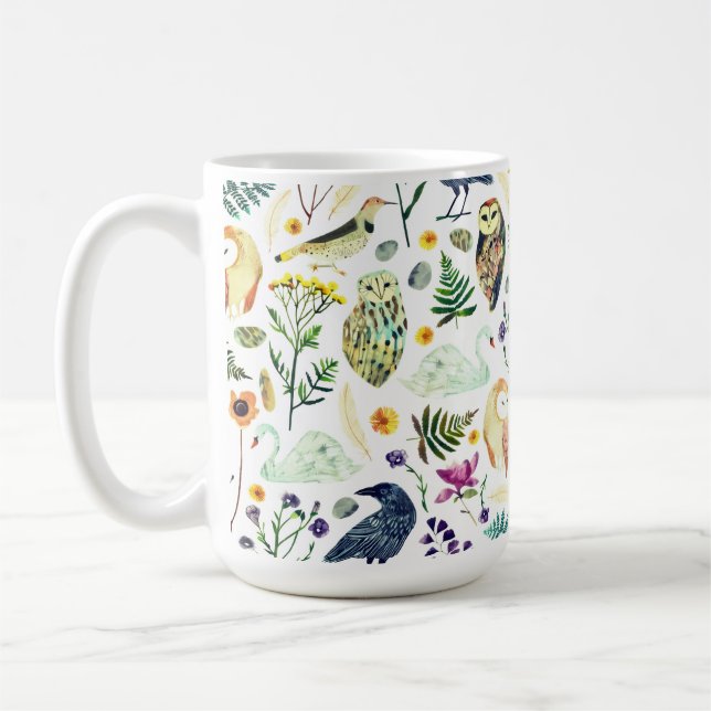Nature-Inspired Botanical Pattern Decorative Throw Kaffeetasse (Links)
