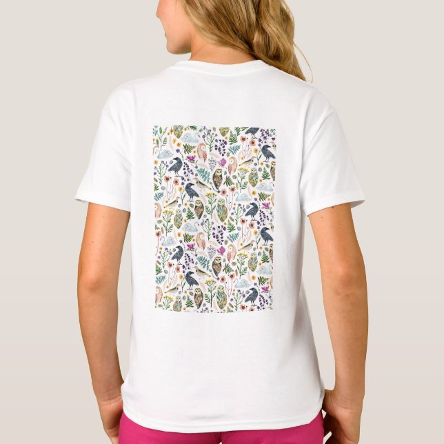 Nature-Inspired Botanical Pattern Decorative Throw T-Shirt (Rückseite)