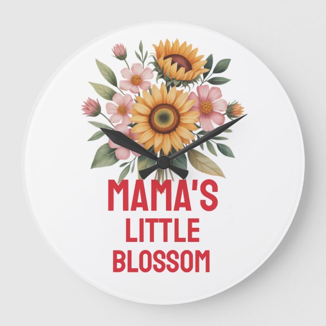 Nature-Inspired Colorful Sunflower Nursery  Große Wanduhr (Vorderseite)