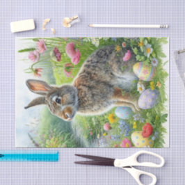 Nature Inspired Easter Eggs and Rabbit  Seidenpapier