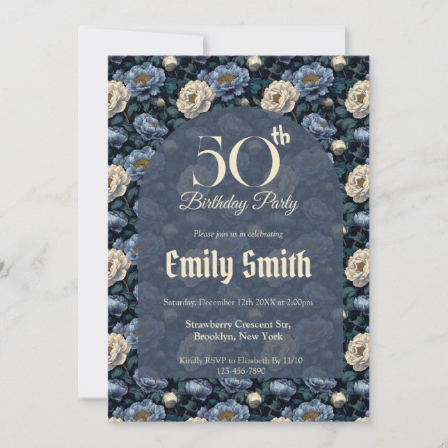 Nature Inspired Peonies Fantasy 10Th Birthday Einladung (Vorderseite)