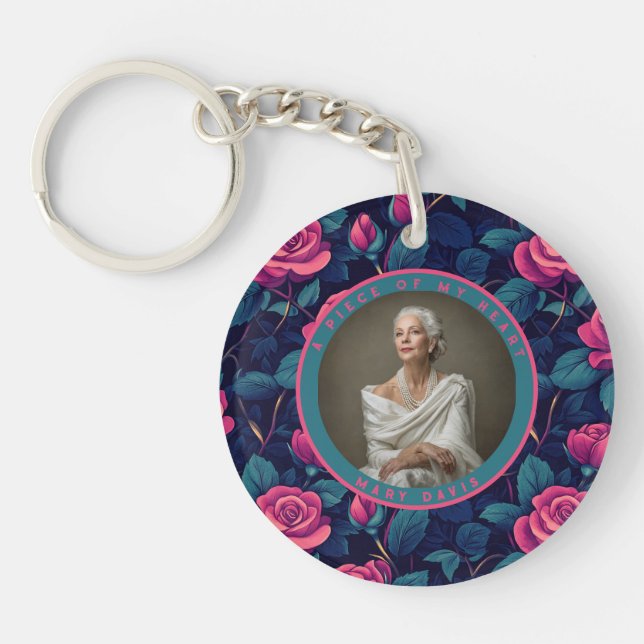 Nature-inspired Retirement Gifts for Mom Photo Ros Schlüsselanhänger (Vorderseite)