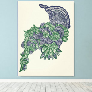 Nature_Inspired WallArt with Floral Centerpiece Leinwanddruck