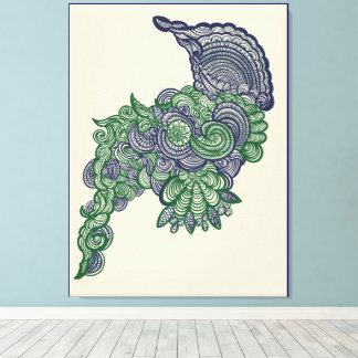 Nature_Inspired WallArt with Floral Centerpiece Leinwanddruck