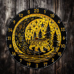 Nature Inspiriert Dart Board for Pros Dartscheibe<br><div class="desc">1. Erhöhen Sie Ihr Spielzimmer oder Ihre Mannhöhle mit diesem atemberaubenden schwarz-goldenen Dartboard, das das Wesen der großen Außenwelt einfängt. Das Herzstück dieses einzigartigen Dartboards ist ein majestätischer Goldbarsch, der auf einem Halbmond sanft zu Fuß von einer Silhouette Kiefernbaum umgeben ist. Diese faszinierende Bildsprache ergänzt nicht nur die Touch der...</div>