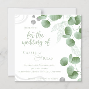 Nature Inspiriert Eukalyptus Wedding-Einladung Magneteinladung