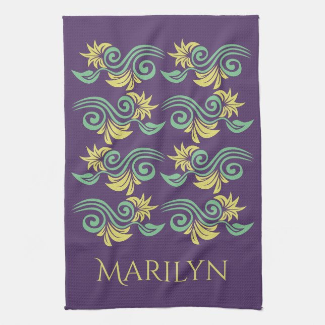 Nature Inspiriert Handtuch in Monogramm (Vertikal)