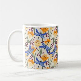 Nature Inspiriert Libelle und Crocus Floral Kaffeetasse