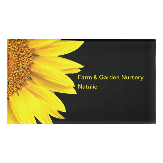 Nature Inspiriert Name der Sonnenblume Mitarbeiter Namenschild (Vorderseite)