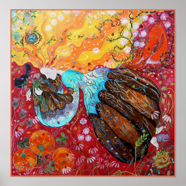 Nature Lady und die Jahreszeiten Poster (Vorne)