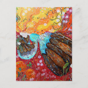 Nature Lady und die Jahreszeiten. Postkarte