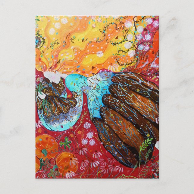 Nature Lady und die Jahreszeiten. Postkarte (Vorderseite)