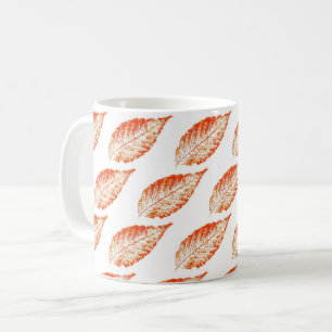 Nature Leaf Print Herbst Buche Blätter orange geka Tasse