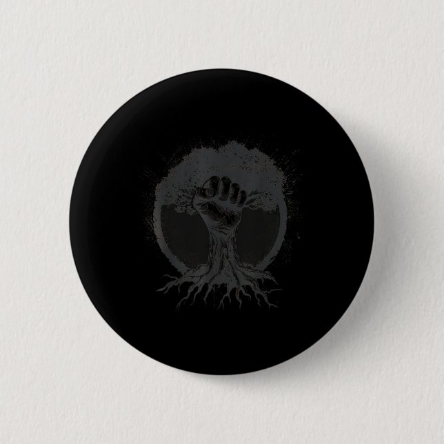Nature Lover Environmentalist Fist Tree Roots Eart Button (Vorderseite)