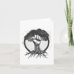 Nature Lover Environmentalist Fist Tree Roots Eart Karte