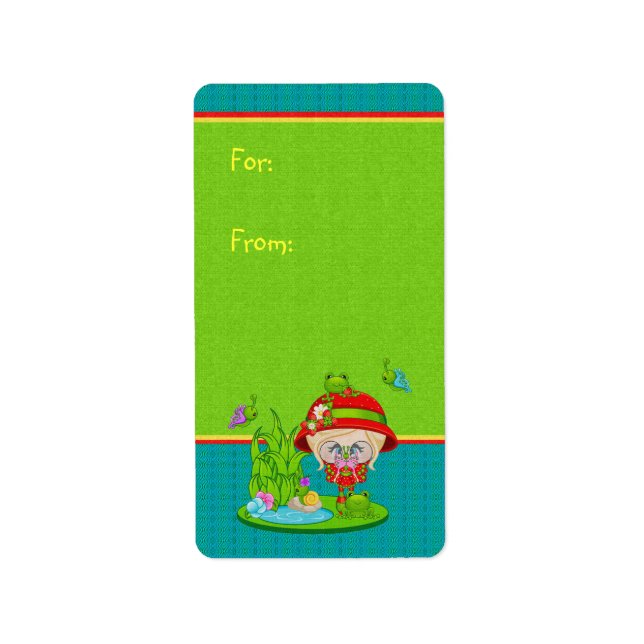 Nature Lover Frog Fee Gift Tag Adressaufkleber (Vorne)