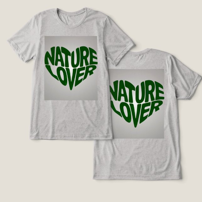 Nature Lover Green Gray Tri-Blend Shirt (Design Vorderseite & Rückseite)