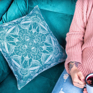 Nature Mandala Hummingbirds Choose your Color Kissen