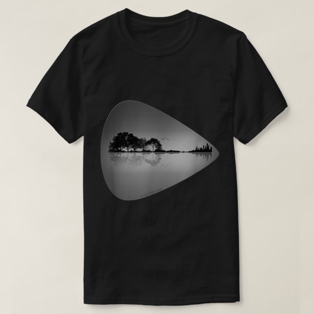Nature Meets City Guitar Pick Design T-Shirt (Design vorne)