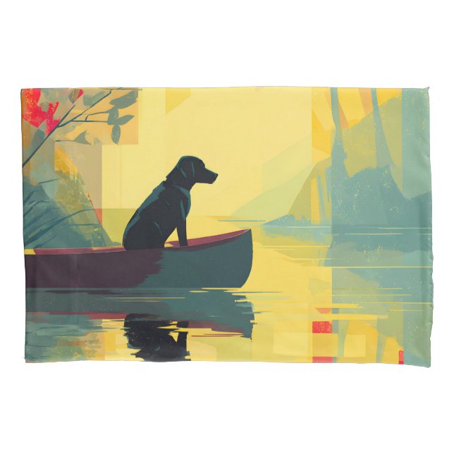 Nature Minimalist Black Labrador Canoe Kissenbezug (Vorderseite)