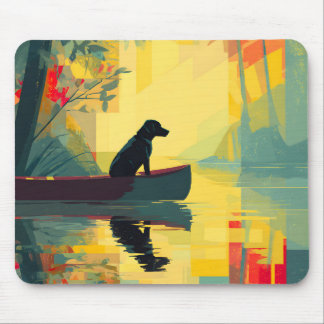 Nature Minimalist Black Labrador Canoe Mousepad