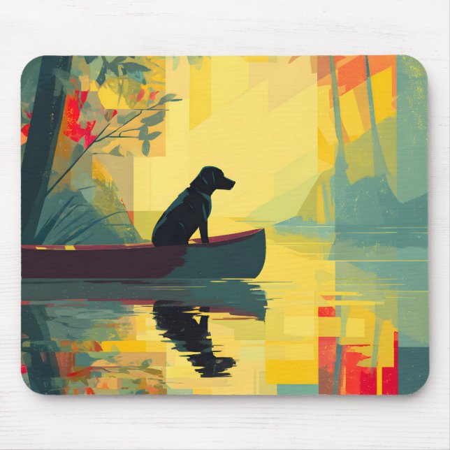Nature Minimalist Black Labrador Canoe Mousepad (Vorne)