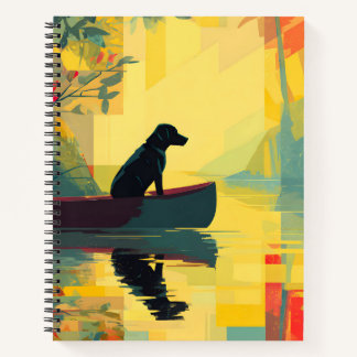 Nature Minimalist Black Labrador Canoe Notizbuch