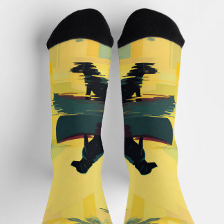 Nature Minimalist Black Labrador Canoe Socken