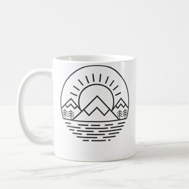 Nature Minimalist Mountains Camping Hiking Kaffeetasse (Links)