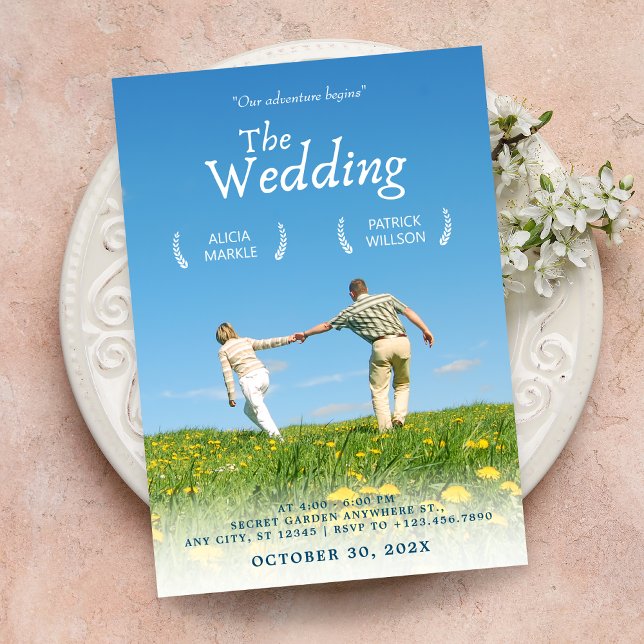 Nature Minimalistisch Drama-Filmplakat Hochzeitssz Einladung (Von Creator hochgeladen)