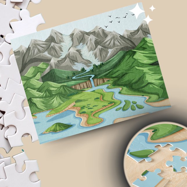 Nature Minimalistisch Jigsaw Puzzle | Familiengesc (Nature Minimalist Jigsaw Puzzle | Handcrafted, Eco-Friendly Gift for Birthdays, Anniversaries)
